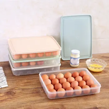 

24 Grid Plastic Egg Box Kitchen Egg Storage Box Portable Egg Rack Stackable Refrigerator Storage Box Multi-function Storage Box