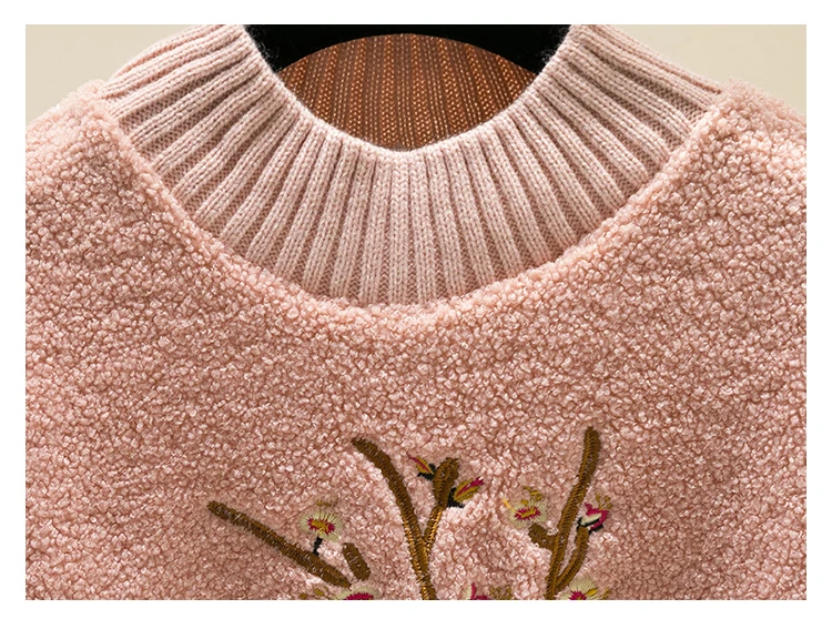 Осенне-зимний модный милый розовый пуловер с рисунком из мультфильма Harajuku Lotus root, плотные свободные женские топы, свитшоты, Женские повседневные