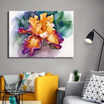 Abstract Colorful Iris Painting Printed on Canvas 4