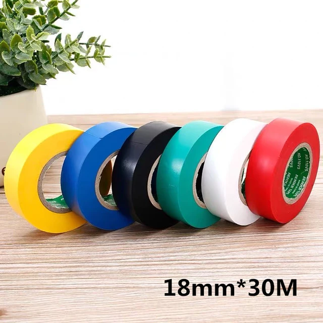 Color Electrical Tape PVC Wear-resistant Flame Retardant Lead-free  Insulating Waterproof Eletrician White Black Red Blue Green - AliExpress