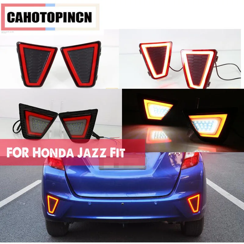 Для Honda Jazz Fit 2014 2015 2016 2017 мульти функциональный светодиодный задний бампер