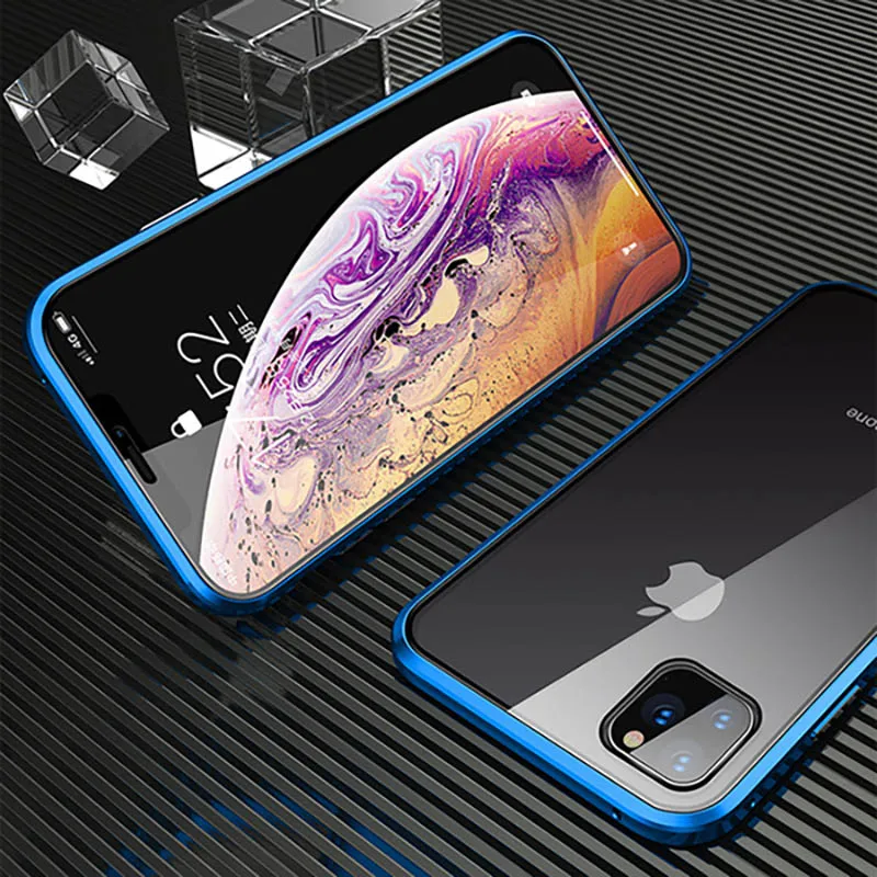 360 Metal Magnetic Case For iPhone 12 13 Mini 11 12 13 Pro Max Cases For iPhone X XR XS MAX 7 8 6 6S Plus SE 2020 Cover Coque clear case iphone 13