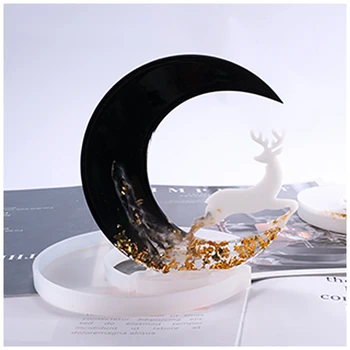 

Silicone Resin Mold For Jewelry Making Deer Half Moon Silicone Mold White DIY Tool Slicone Mould , 1 piece