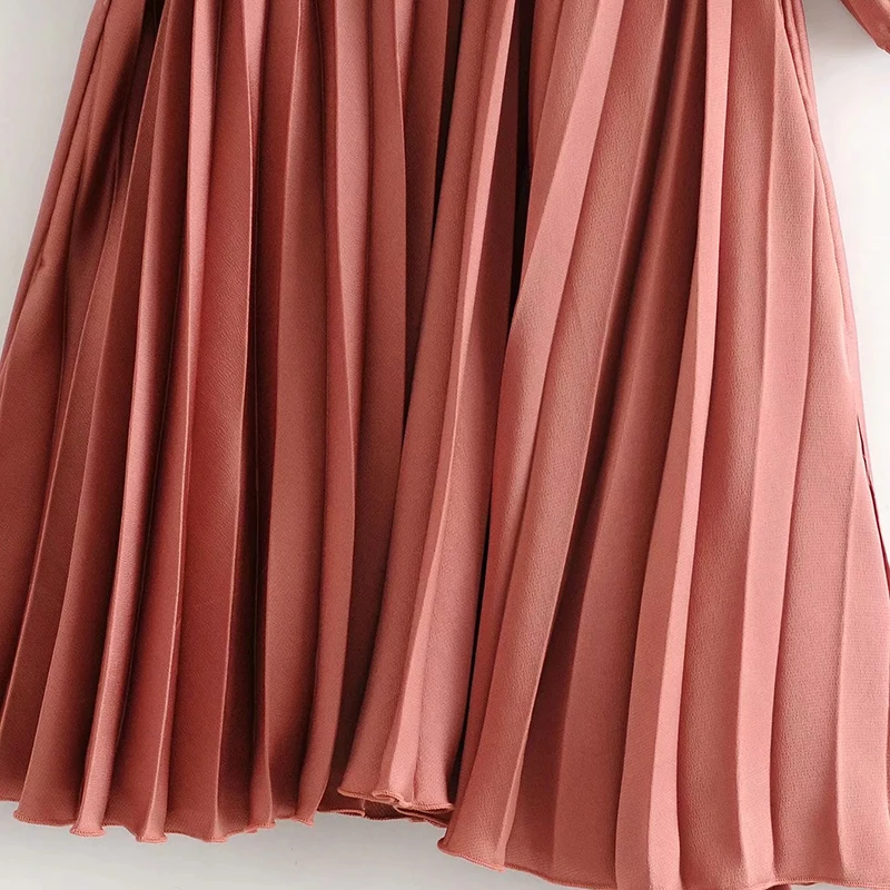 Женское Плиссированное Шелковое Платье мини za Элегантное повседневное вечернее