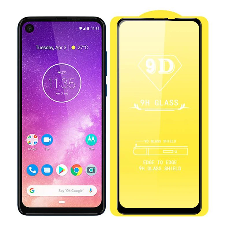Для Motorola One Action Vision 9D полное закаленное стекло Защита экрана для | Отзывы и видеообзор