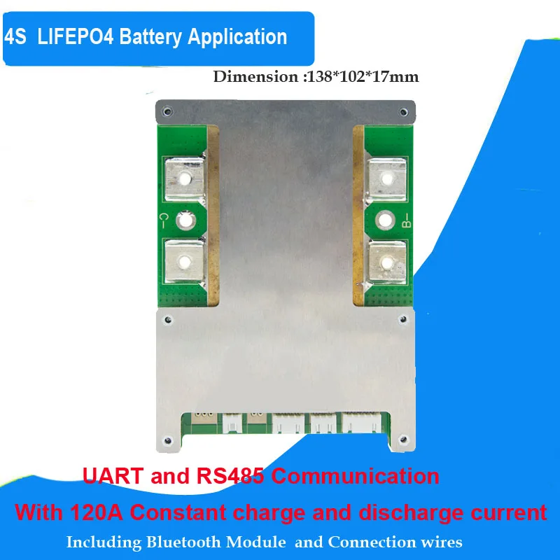 4SLFP120A UARTRS485 4S литий-ионный аккумулятор Smart BMS или 4S Lifepo4 BMS с 60A до 120A постоянного тока и UART или RS485 связи - Цвет: 4SLFP120A UARTRS485