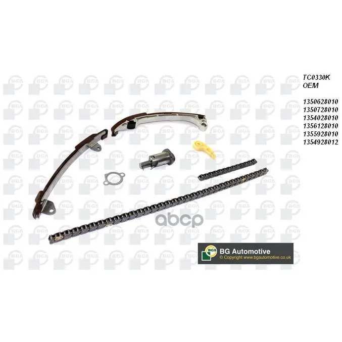 Комплект Цепи Грм Toyota Avensis 2.0i/2.4i 16v 1az-Fe/2az-Fse 01 Без Звездочек Bga арт. TC0330K