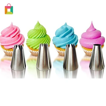 

4Pcs Stainless Steel Piping Nozzles DIY Cake Decorating Tips Set-Ideal Christmas Icing Nozzle For Cupcakes Pastry Cake Cozy