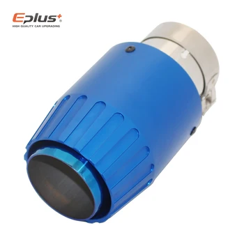 

EPLUS Aluminum Car Exhaust System Muffler Tip Universal blue Mufflers End Decoration Multiple size Fighter engine style