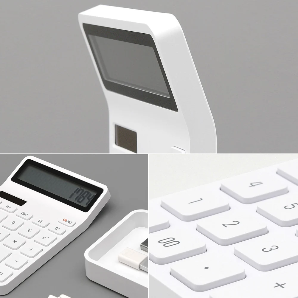 Настольный калькулятор Xiaomi LEMO, фотоэлектрический, двойной, для дайвинга, 12 цифр, автоматическое выключение, для офиса, для бизнеса