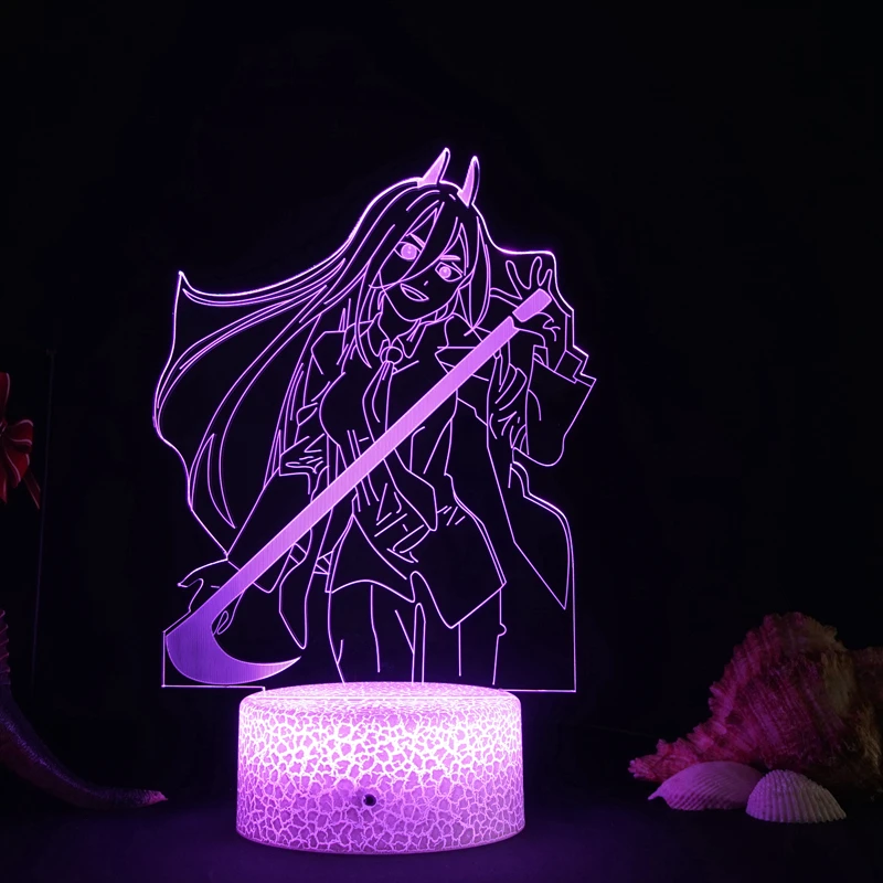 Anime Chainsaw Man Figure 3D Night Light Colorful Remote Control Anime Chainsaw Man Figure 3D Night Light Colorful Remote Control
