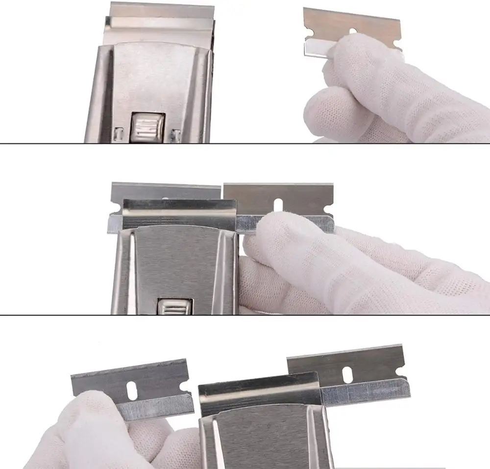 Auto Window Tint Sticker Cleaning Scraper Tool Vinyl Car Wrapping Retractable Razor Scraper With 10pcs Spare Steel Blades razor blade scraper razor blade scrapers car vinyl scraper
