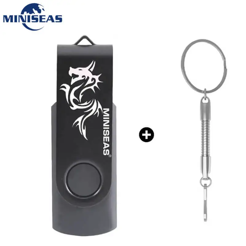 Usb флеш-накопитель 9 цветов Miniseas Dragon Mini 128 ручка-накопитель 32 Memory cle 64 Гб Usb флешка 2,0 Флешка с кольцом для ключей - Цвет: Black