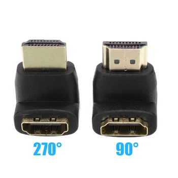 

1pair/2pcs HDMI Connector Male to Female Adapter Converter Extender 90+270 Degree Right Angle HDMI Adapter For HDTV