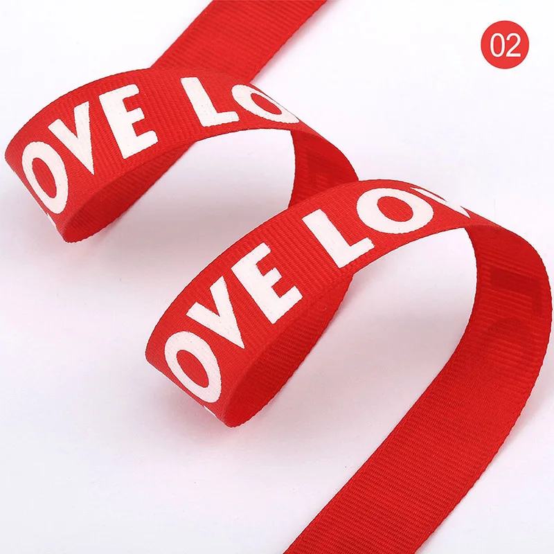 10 ярдов 20 мм любовные буквы напечатанные корсаж ленты для волос банты аксессуары ленты для рукоделия ручной работы ремесло Свадебный декор - Цвет: Red