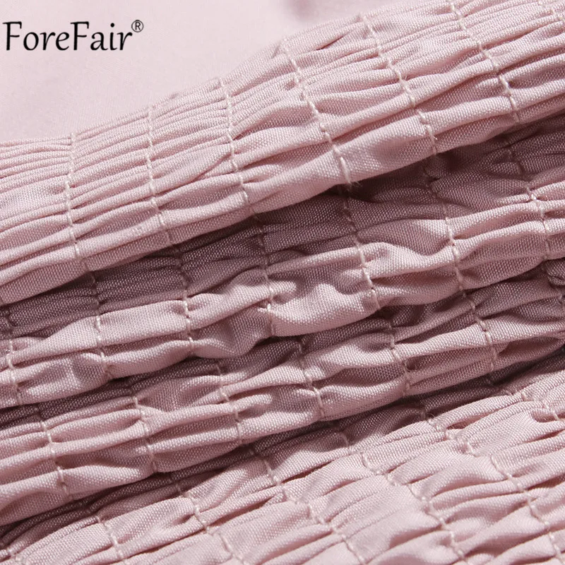 Forefair розовый Бандажное мини облегающее платье пикантные милые летние с открытыми плечами Ruched вечерние клубная одежда женские платья