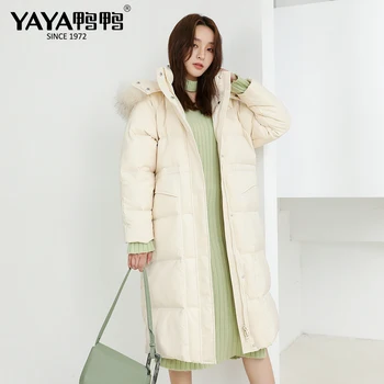 

YAYA Down Jacket Women Winter New Loose Hooded Girl Jacket Thicken Comfortable Warm Down Coat