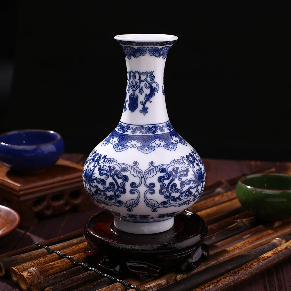 Vintage Home Decor Ceramic Vases Chinese Blue And White Porcelain C Pattern