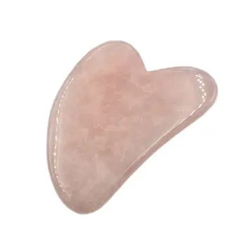 

Natural Pink Crystal Jade Heart-shaped Scraping Board for Face Body Skin Beauty Crystal Jade Scraping Board Massage Tool