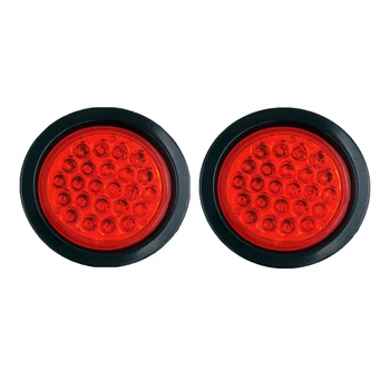 

2X 4 Inch Round Stop/Turn/Tail Brake Sealed Truck Trailer LED Lights Mount