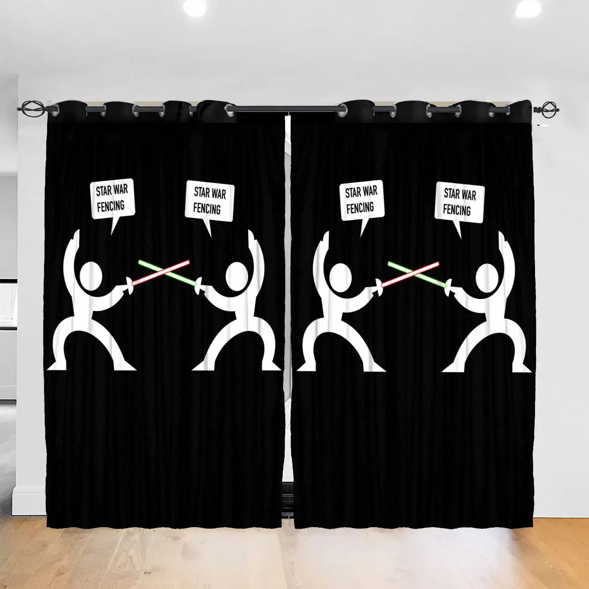 

Living Room Sun Block Curtain Luke I Am Your Fencer Fencing Light Shading Bedroom Blackout Window Curtains 52x72In
