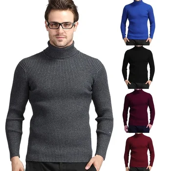 

ZOGAA 2019 Winter Men Sweater High-Neck Warm Sweaters Men Solid Turtleneck Brand Slim Fit Pullovers Male Thick Knitwear Sweater