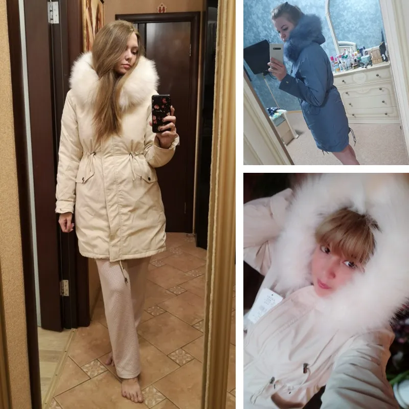 Lusumily-30 градусов, пальто и куртки для женщин, утолщенные, теплые, на молнии, зимние, Длинные парки с капюшоном, одноцветные, женские, большие, искусственный мех, пальто, зима