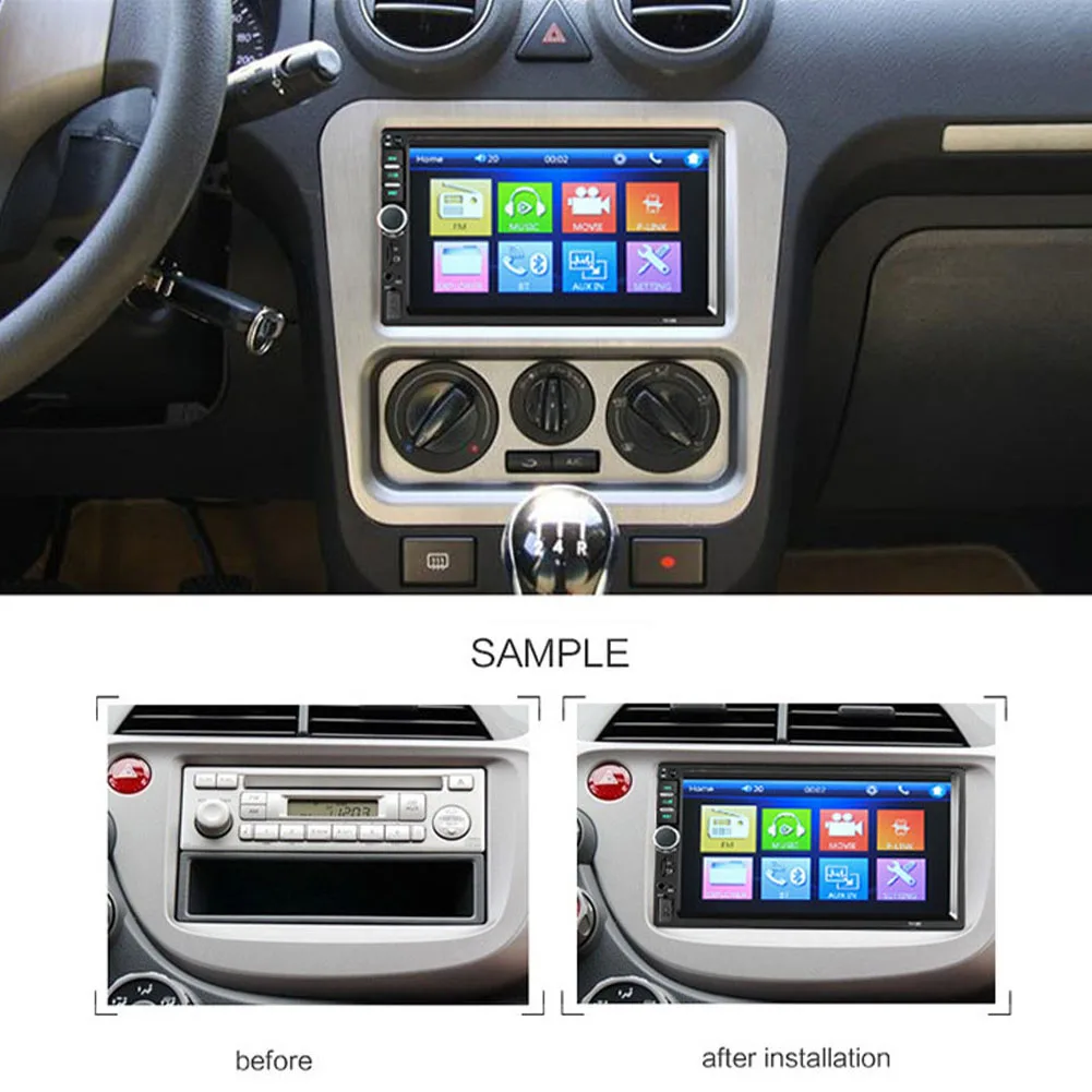 

7 Inch Digital Car MP5 Player Stereo HD TF Hands Free Remote Control Multimedia Bluetooth FM Radio Aux 2Din USB Touch Screen