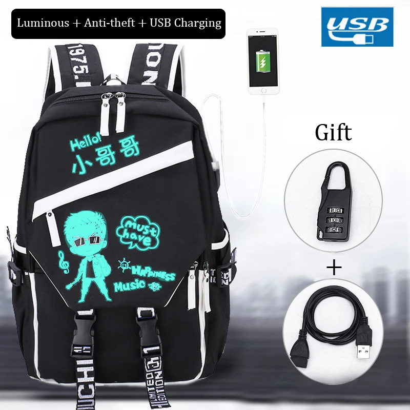

New Men's Laptop Backpack USB Charging Port Smart Anti-theft Backpack Casual College Wind Student Bag #197316