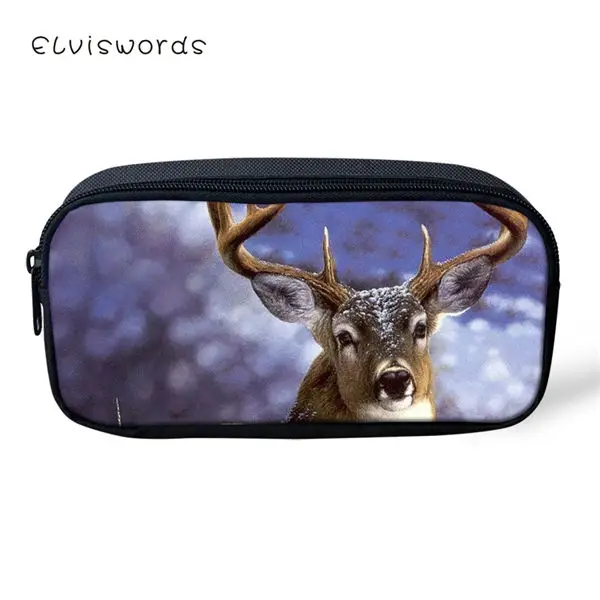 CDWX3839K ELVISWORDS/Детский рюкзак из 3 предметов с изображением оленя, школьные сумки с мультяшными животными, студенческий рюкзак/сумки с откидным клапаном/пеналы для ручек - Цвет: CDWX3839K