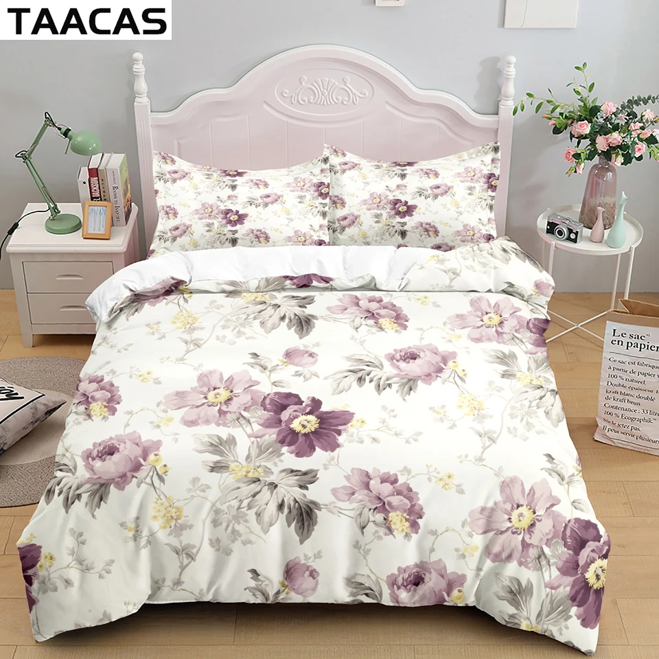

Luxury 3D Flower Duvet Cover Set Bedding Set Comforter Rose Bed Covers With Pillowcases King Queen Single Size Soft Home Textile