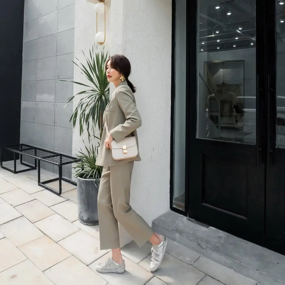 

2019 Spring And Autumn New Style Loose Fashion Set Casual Retro Suit Two-Piece Set