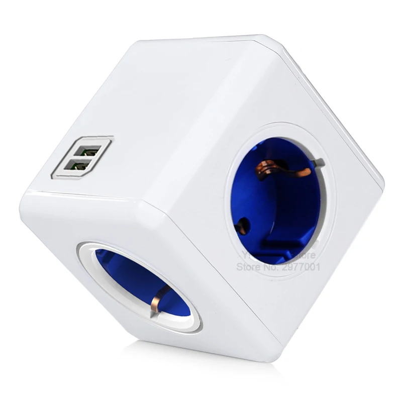 Allocacoc powercube умная розетка с usb удлинитель тройник в розетку пробка электрический силовая полоса ЕС переходник для розетки адаптер питания силовой куб электрический 2 USB 4 розетки мульти 3680 Вт домашняя заряд