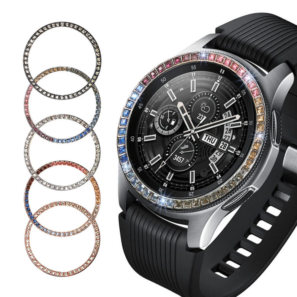 Чехол с цветным бриллиантом для samsung Galaxy Watch 42 мм, ободок, кольцо, защитная крышка, спортивная мода, клей, металлический бампер, Аксессуары 42