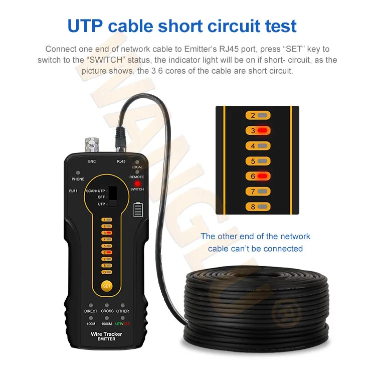 CT66 Multifunction  cable Measure UTP /Network Cable Tester With PoE/100M 1000M detection/Short circuit detection Function