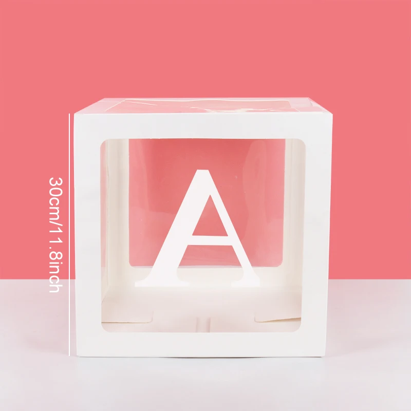 Прозрачная коробка воздушные шары заполнены Свадебные украшения Baby shower name буквы