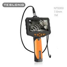 TESLONG NTS300 1 м кабель 7,6 мм объектив для камеры со змеиным узором гибкий IP67 инспекционный бороскоп 6 светодиодов маслостойкий 4,5 ЖК-монитор 720P