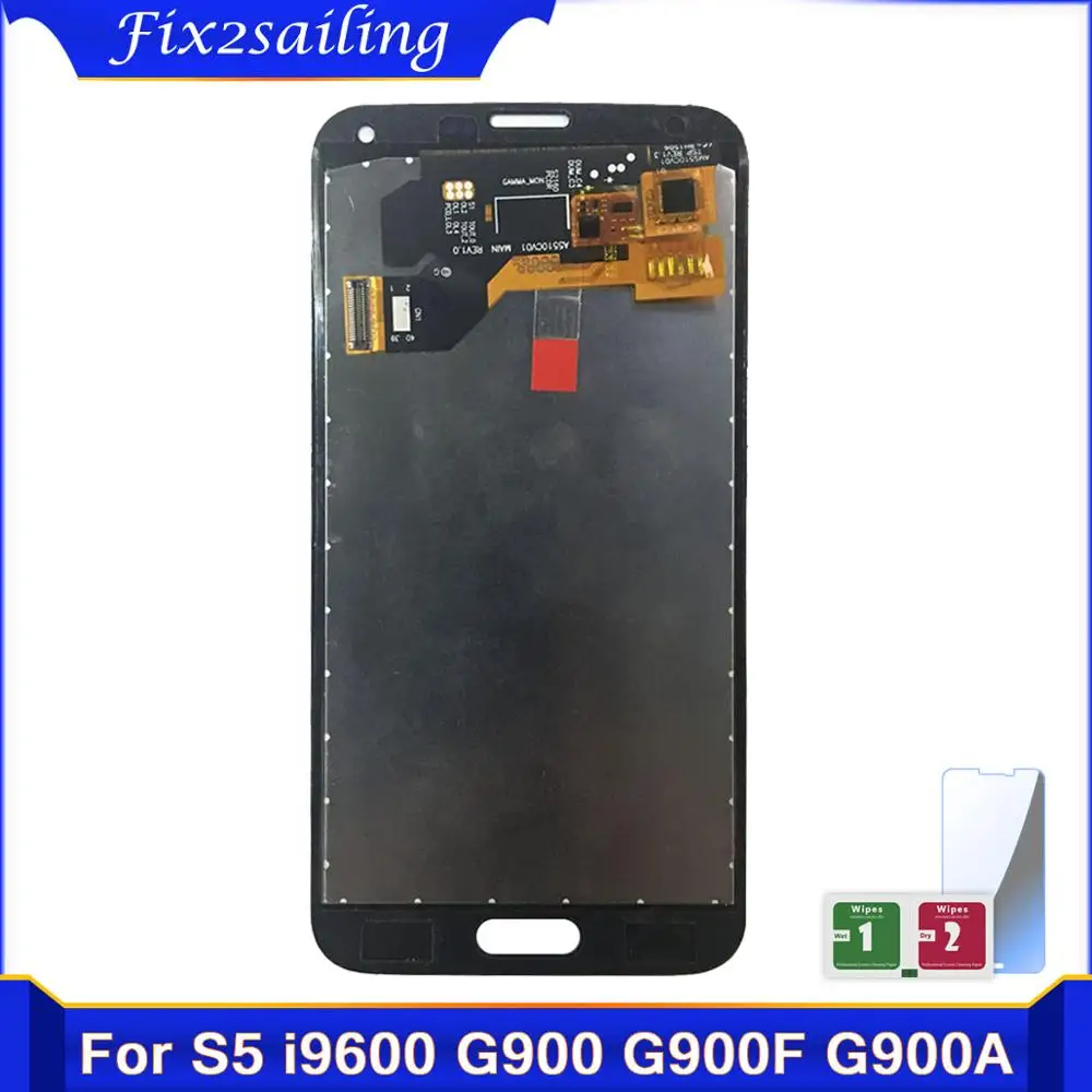 100% протестированный ЖК дисплей для Samsung Galaxy S5 i9600 G900 G900F G900A с сенсорным экраном