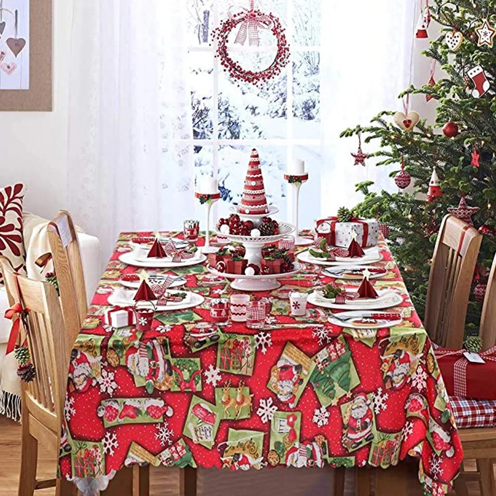 Скатерть на Новый год и Рождество украшения для кухонного обеденного стола