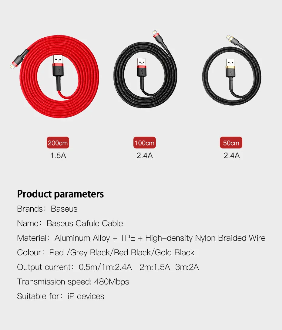 Baseus Iphone Charging USB Cable And Data Cable Sri Lanka For iPhone