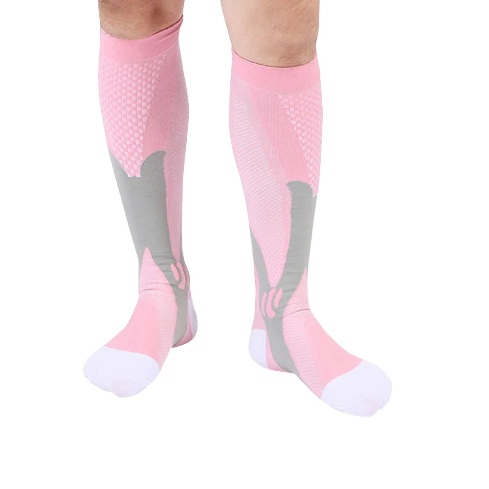 PinkL Спортивные носки унисекс средней длины для футбола M0730 - Цвет: PinkL