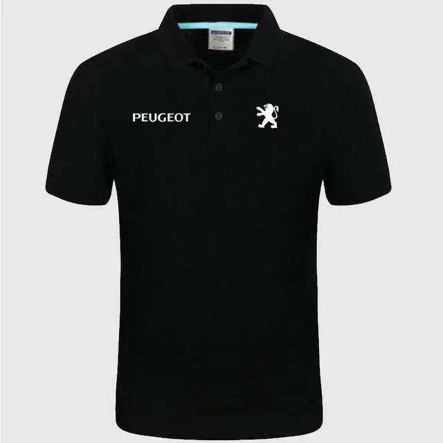 Летняя рубашка поло, Логотип Peugeot, брендовая мужская модная хлопковая рубашка поло с коротким рукавом, однотонная трикотажная футболка, футболки g e - Цвет: 1