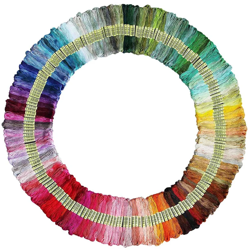 Разноцветные нитки для вышивки, нитки для вышивки крестом, браслеты из нитей, 200 мотков в упаковке