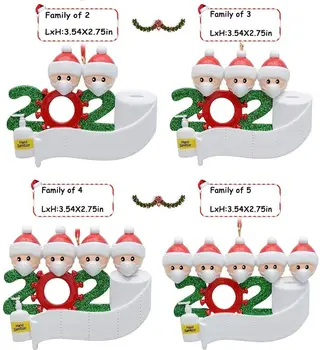 

2020 Christmas Decorations Ornament with Face Mask Hand Sanitizer Toilet Paper Personalized Xmas Gifts for Friends Toddlers Kids