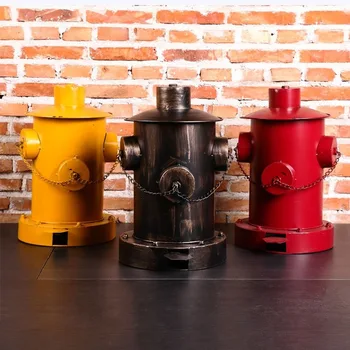 

American vintage iron art trash can metal storage fire hydrant trash can coffee bar cafe hall decoration