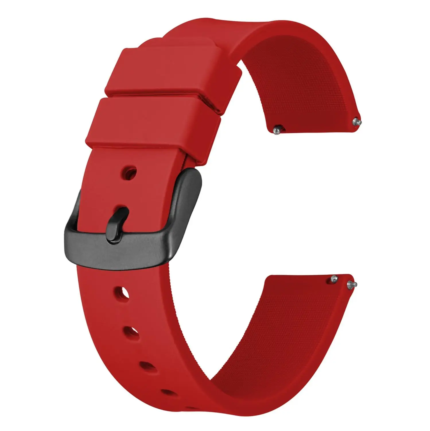 Anbeer резиновый ремешок для часов 14 мм, 18 мм, 20 мм, 22 мм, 24 мм, быстросъемный мужской т-браслет, мужской черный спортивный силиконовый ремешок - Цвет ремешка: Red