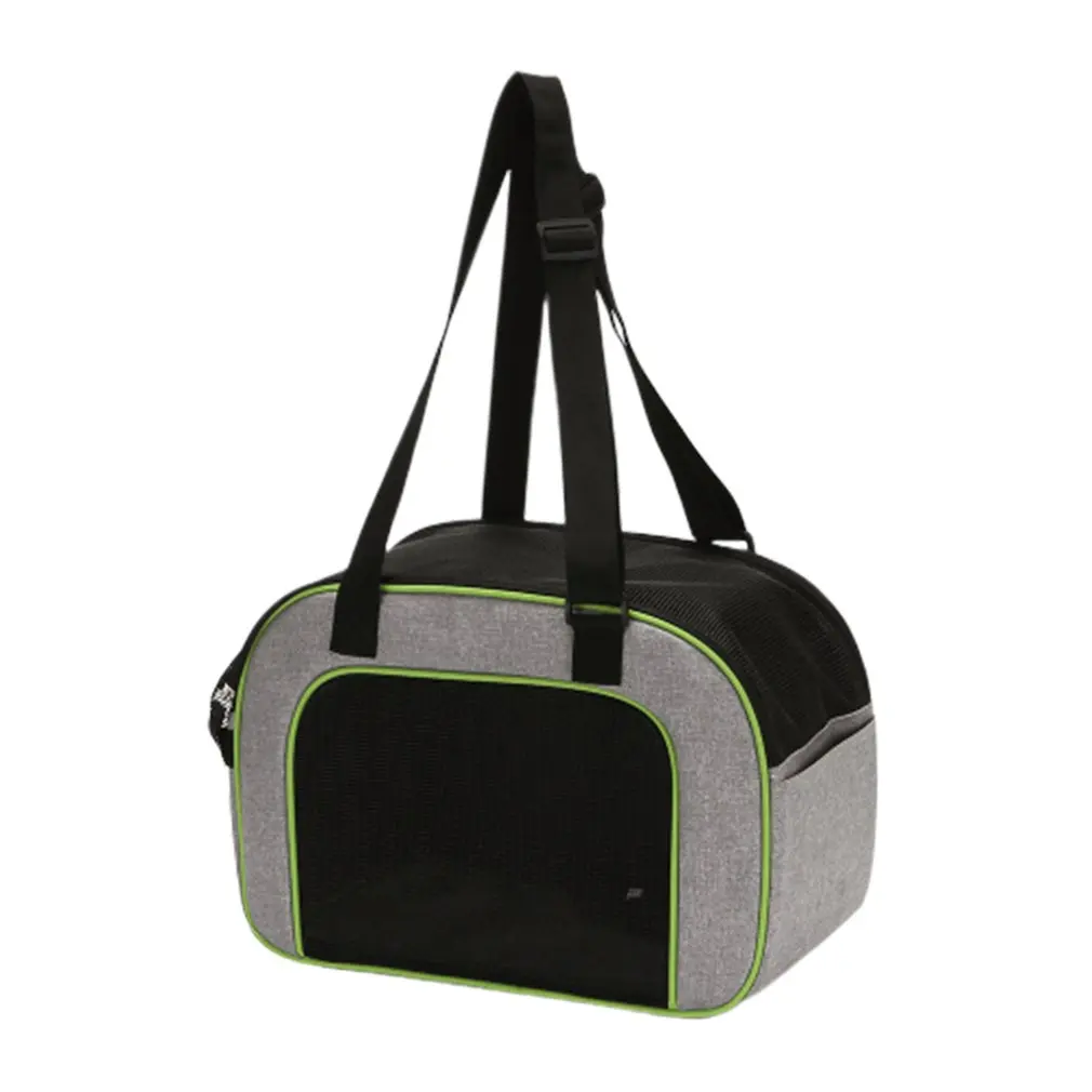 green Pet Cat Dog Life Outdoor Convenient Supplies Kitten Dog Shoulder Bag Cloth Material Handbag Folding Bag - Цвет: green