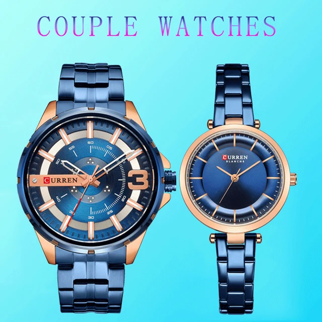 Curren Couple Watches For Lovers Stainless Steel Business Watch Women And Men Couple Watch Pair Wristwatch Relogio Feminino 2019 1