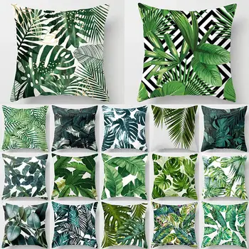 

Tropical Plants Pattern Decorative Cushion Cover Pillowcase Polyester Throw Pillow Cover Sofa Decoration Pillowcover 40506
