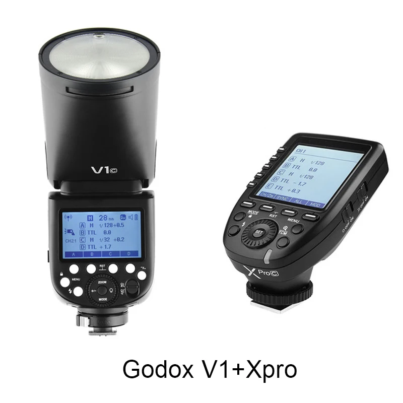 US $299.00 Godox V1 OnCamera Round Flash Speedlight For SONY NIKON CANON Camera R2 TTL Flashlight With AKR1 Xpro Flash Triger
